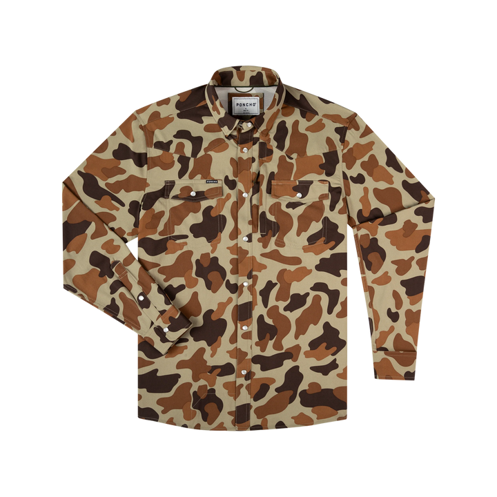 Poncho Men’s “The White Wing” Regular L/S Shirt - Duck Camo