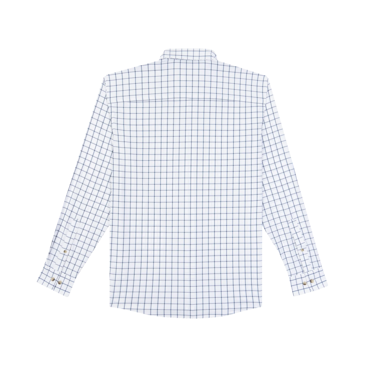 Poncho Men’s “The Abaco” Slim L/S Shirt - Double Blue Plaid