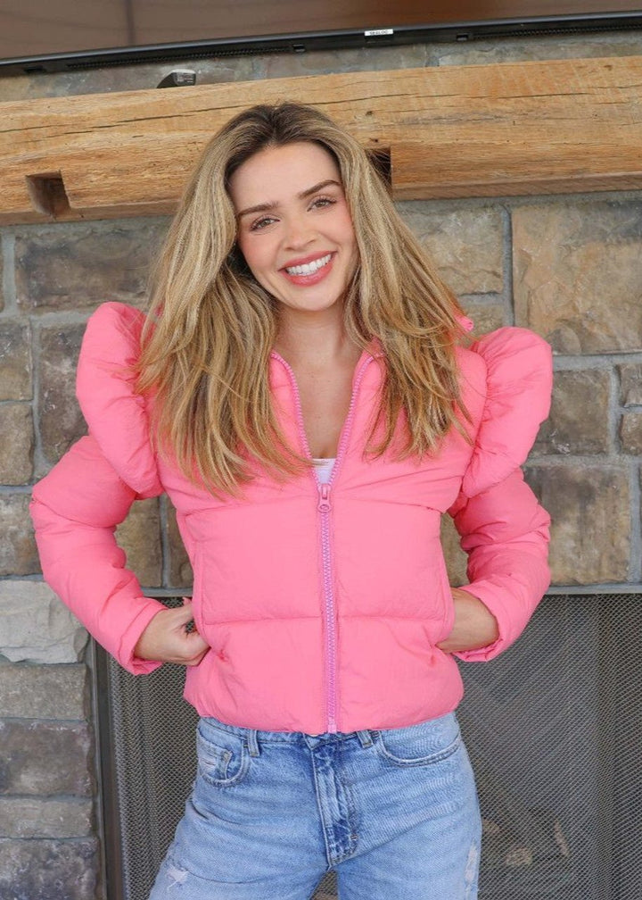 Simply Southern Puffy Jacket - Pink