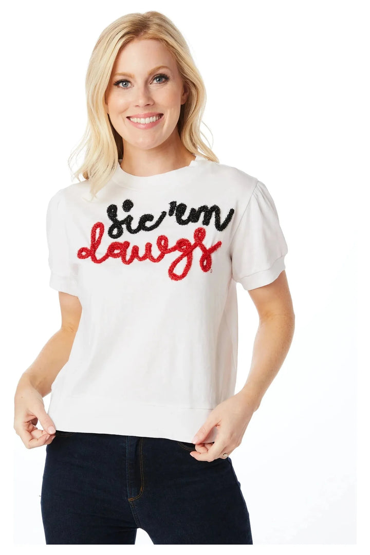 The Glitter Script Short Sleeve, Sic Em Dawgs