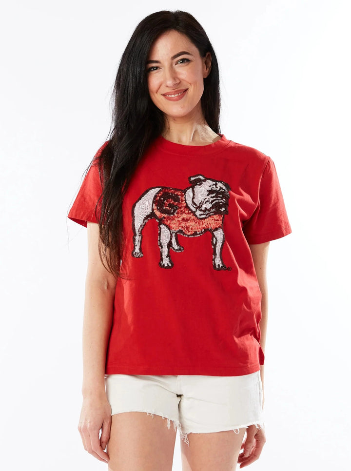 The Sequin Shirt, Standing Bulldog (Red)