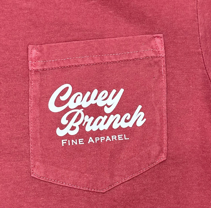 Covey Branch S/S Pocket Tee: Crimson