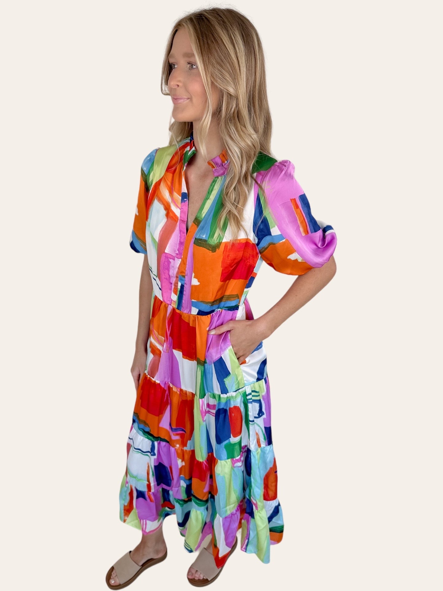 Colorful Abstract Maxi Dress