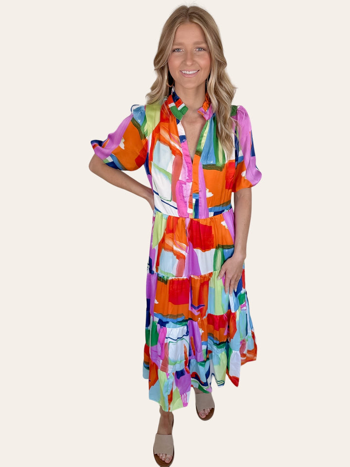 Colorful Abstract Maxi Dress