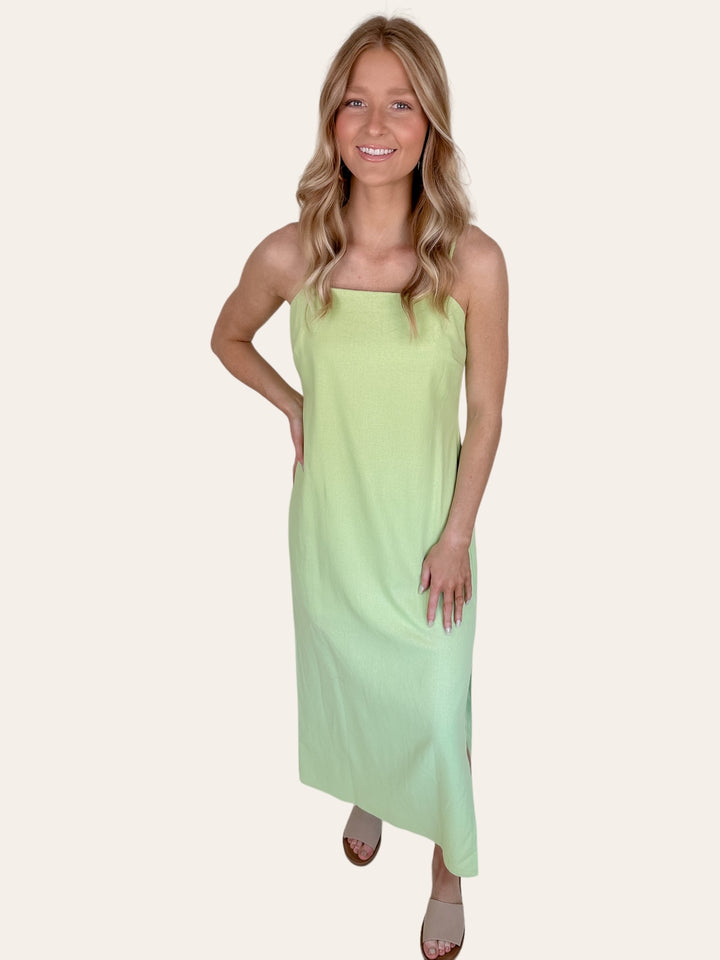 Lime Sleeveless Maxi Dress