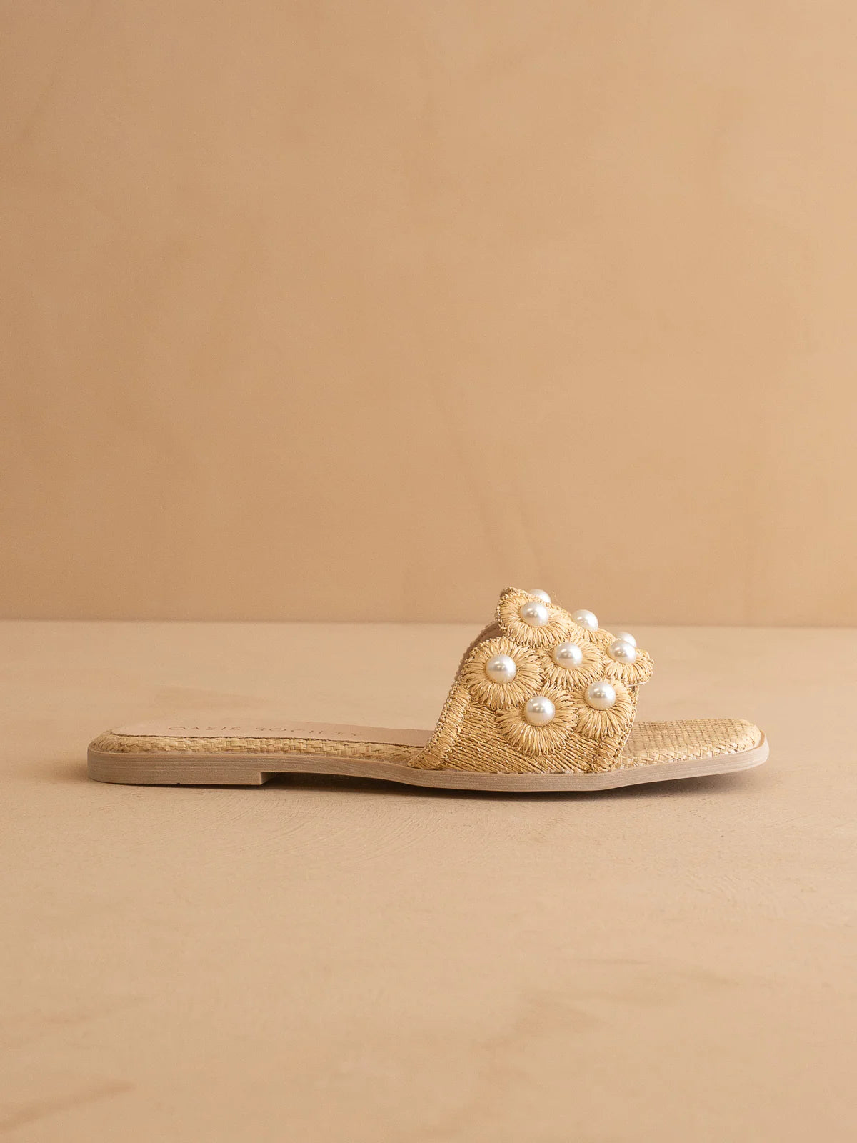 Cathleen Pearl Raffia Sandal - Natural