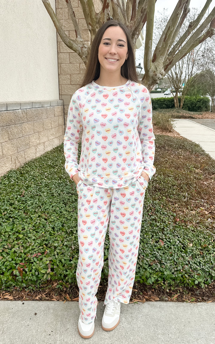 MS Annie PJ Pant Set - Candy Hearts