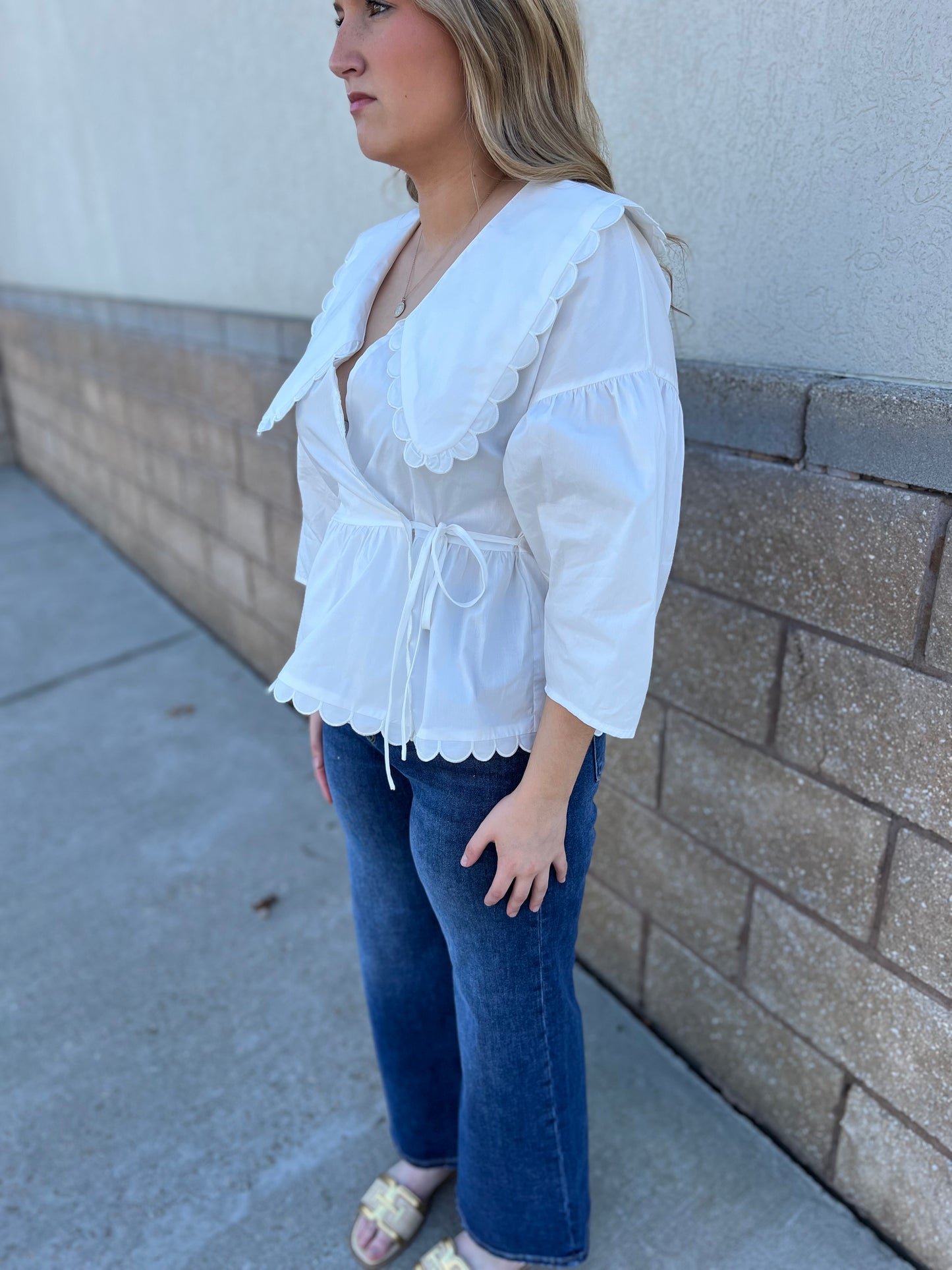 Julia Scallop Tie Top