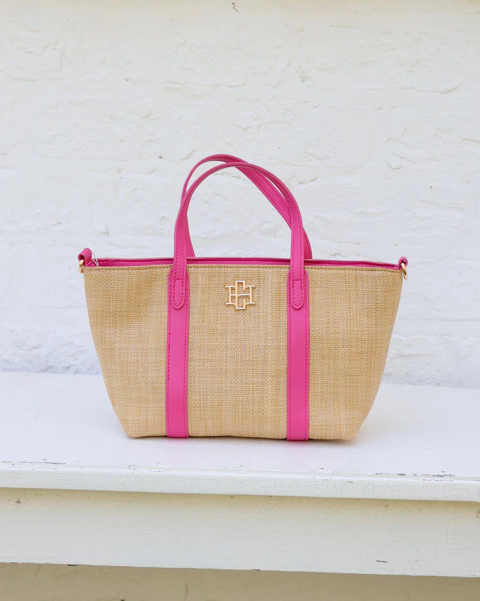 CH Georgie Mini Tote - Natural Hot Pink
