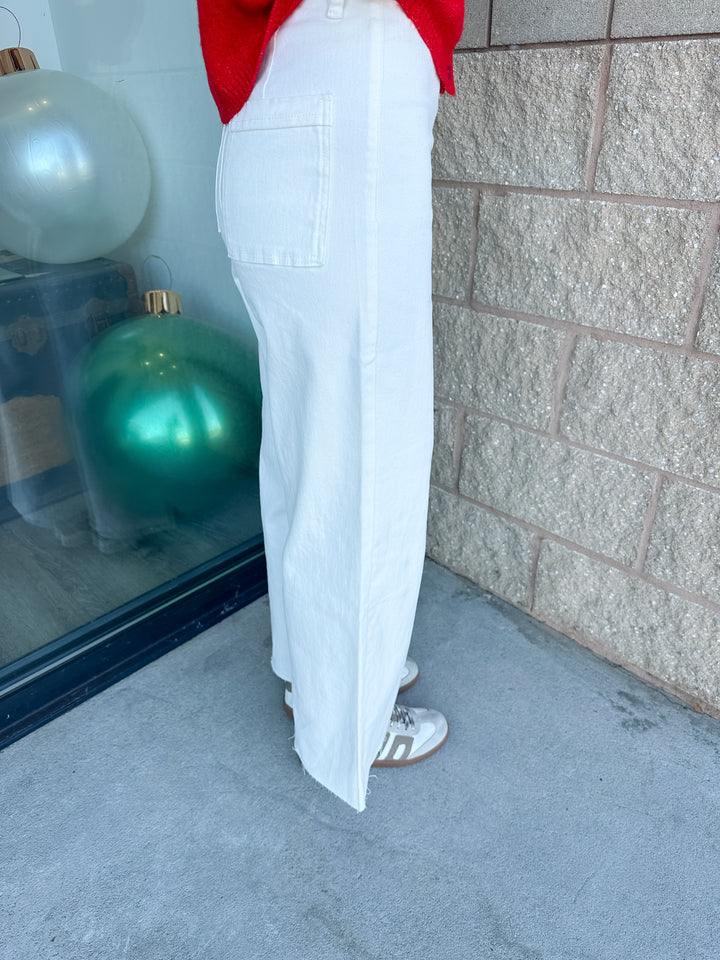 AW Wide Leg Jeans - White