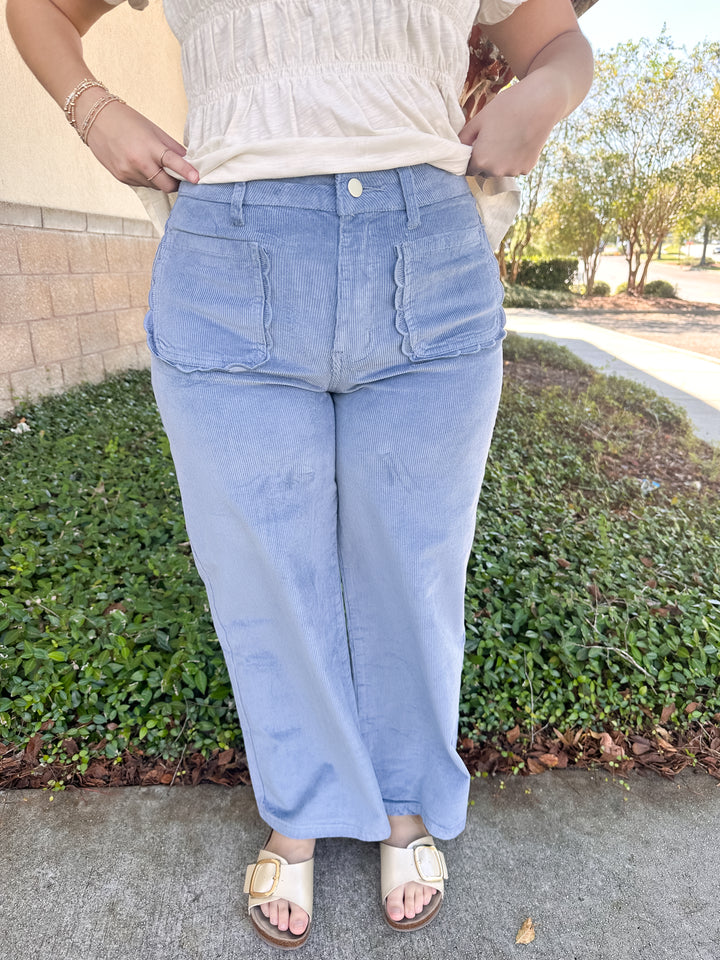 Abby Corduroy Pants - Blue