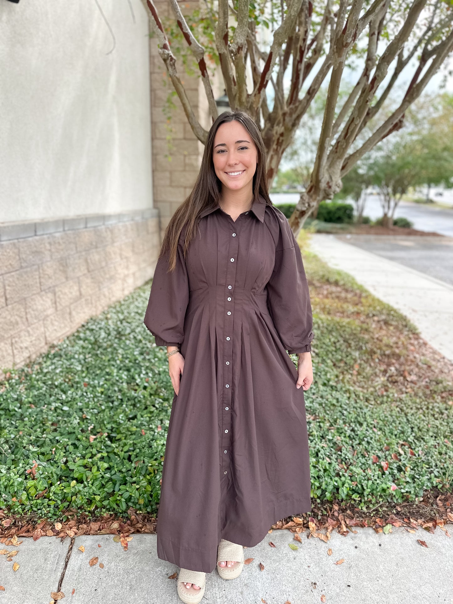 Stacy Pleated Detail Maxi