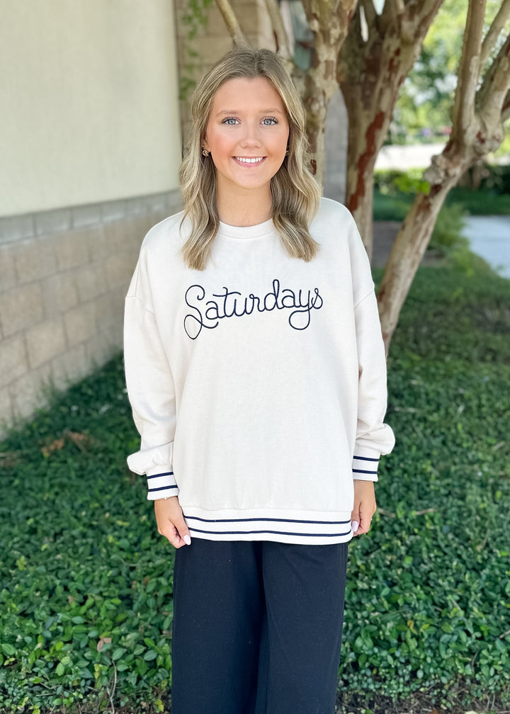 Oversized Saturdays Sweatshirt - Crystal
