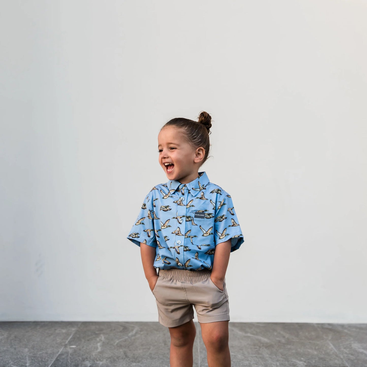 Burlebo Youth Everyday Shorts - Cobblestone Khaki - Duck Hunt Pocket