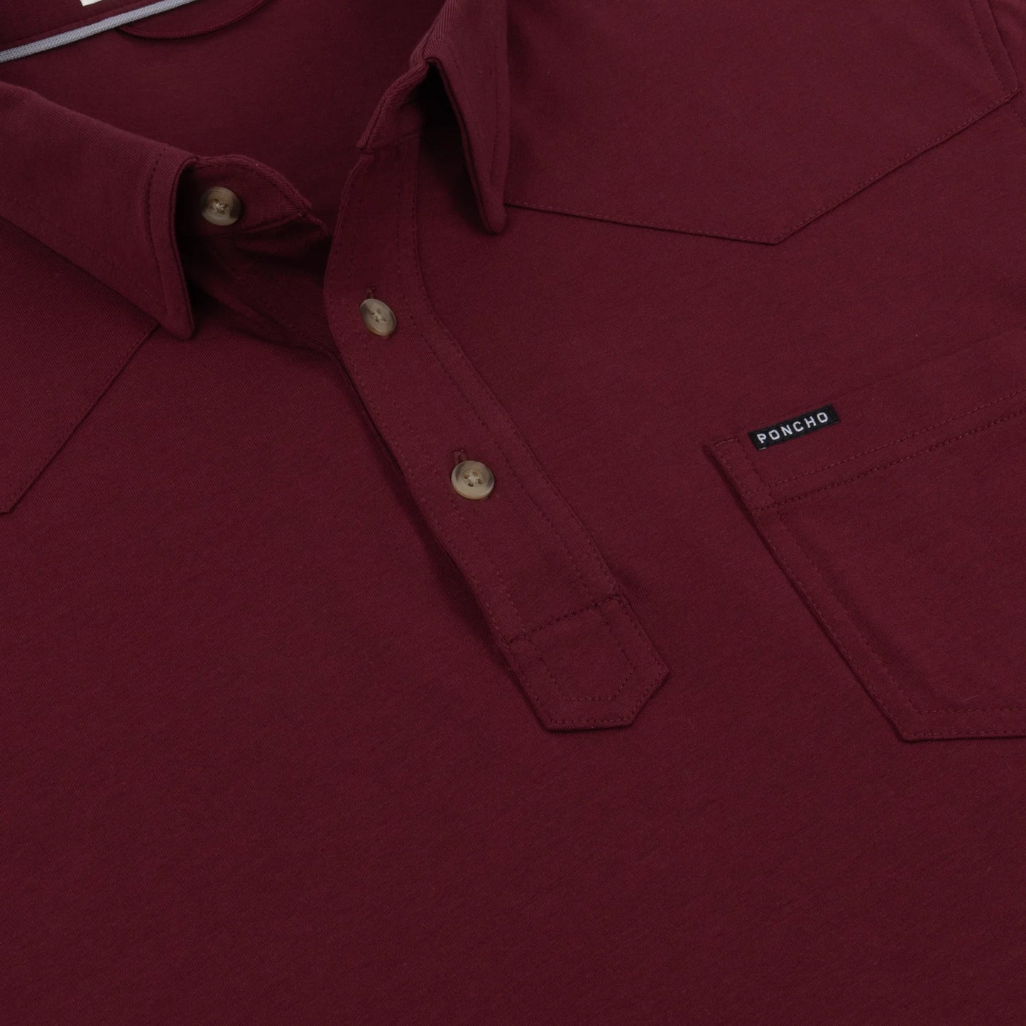 Poncho Men’s “The Gridiron” Slim Pima Cotton Polo - Maroon