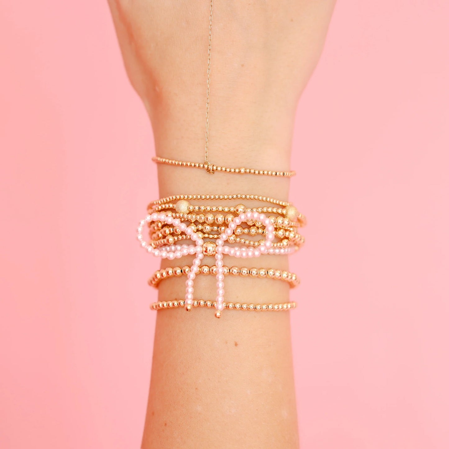 Beaded Blondes - Pink Pearl Bow