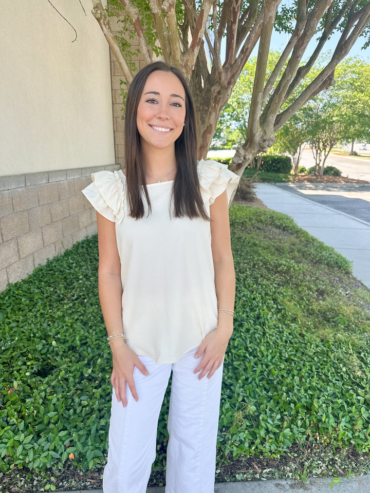 Camille Bow Top - Cream