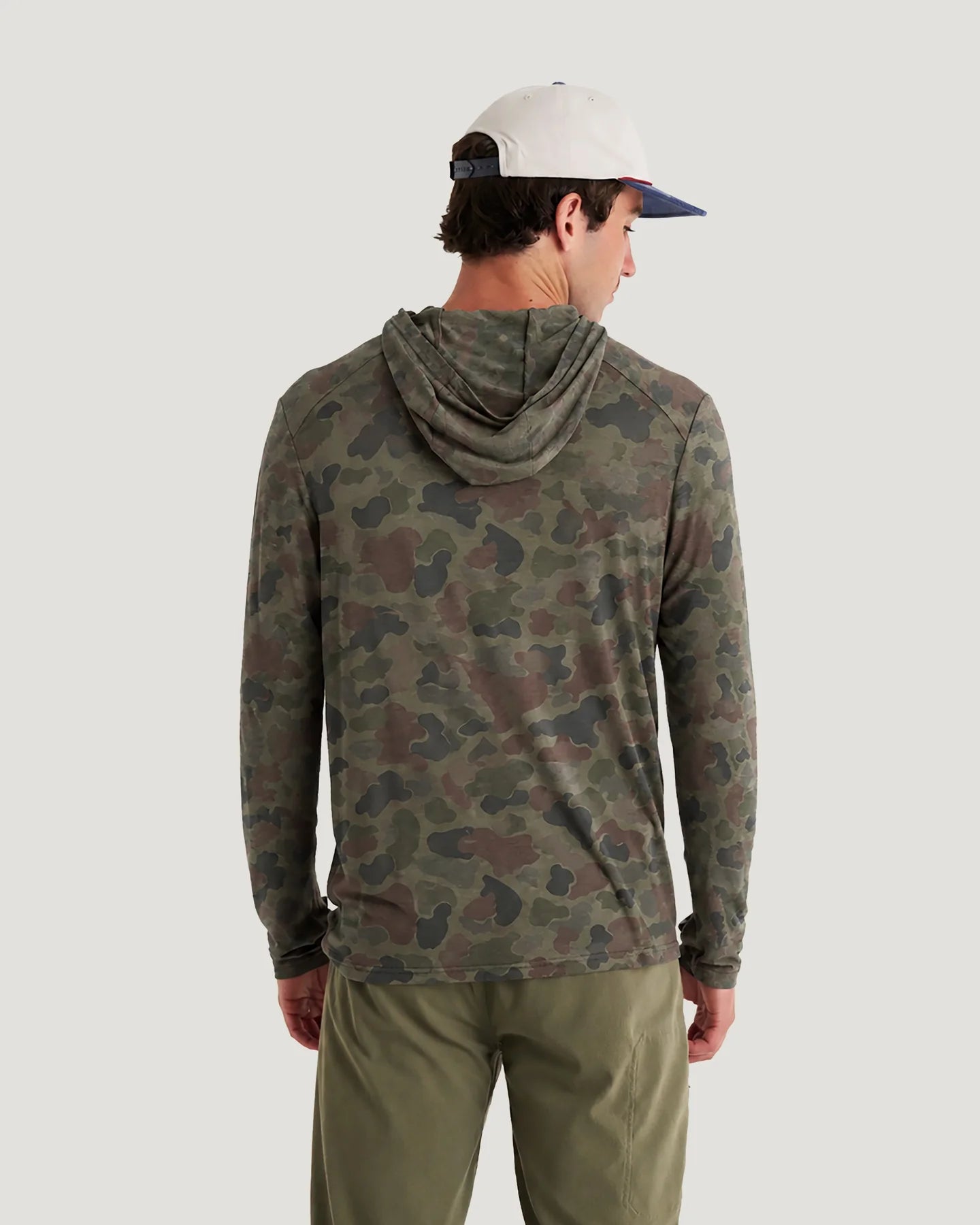 Free Fly Men’s Bamboo Shade Hoodie - Vintage Camo Oil Green