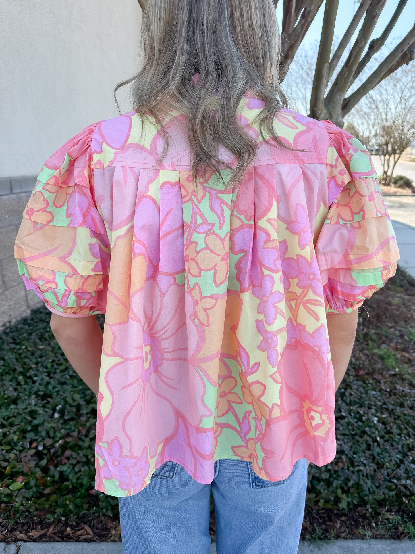 Andrea Pastel Pleated Top