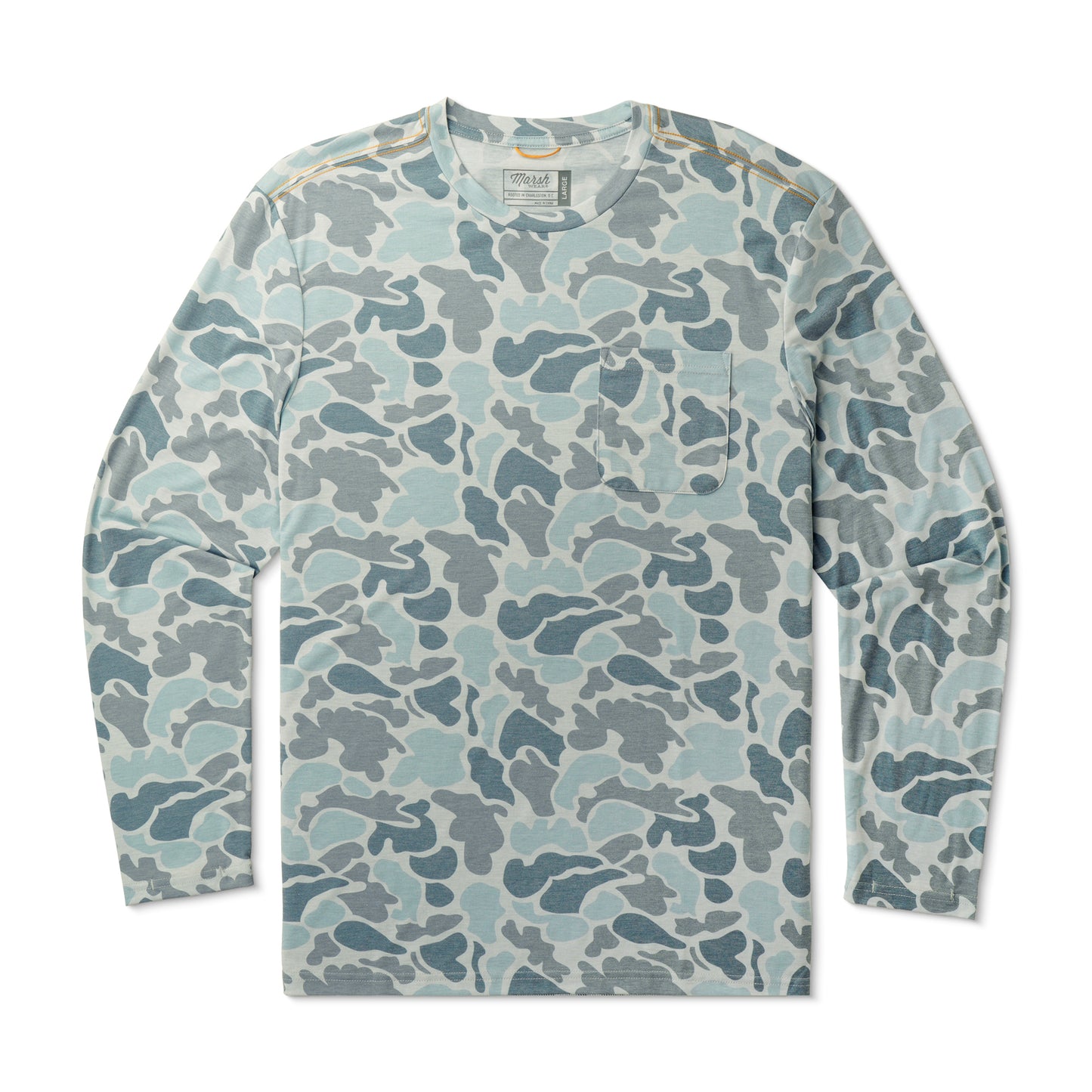 Marsh Wear Men’s S26 Buxton Hagood Tech Crew L/S T-Shirt - Silver Mallard Camo