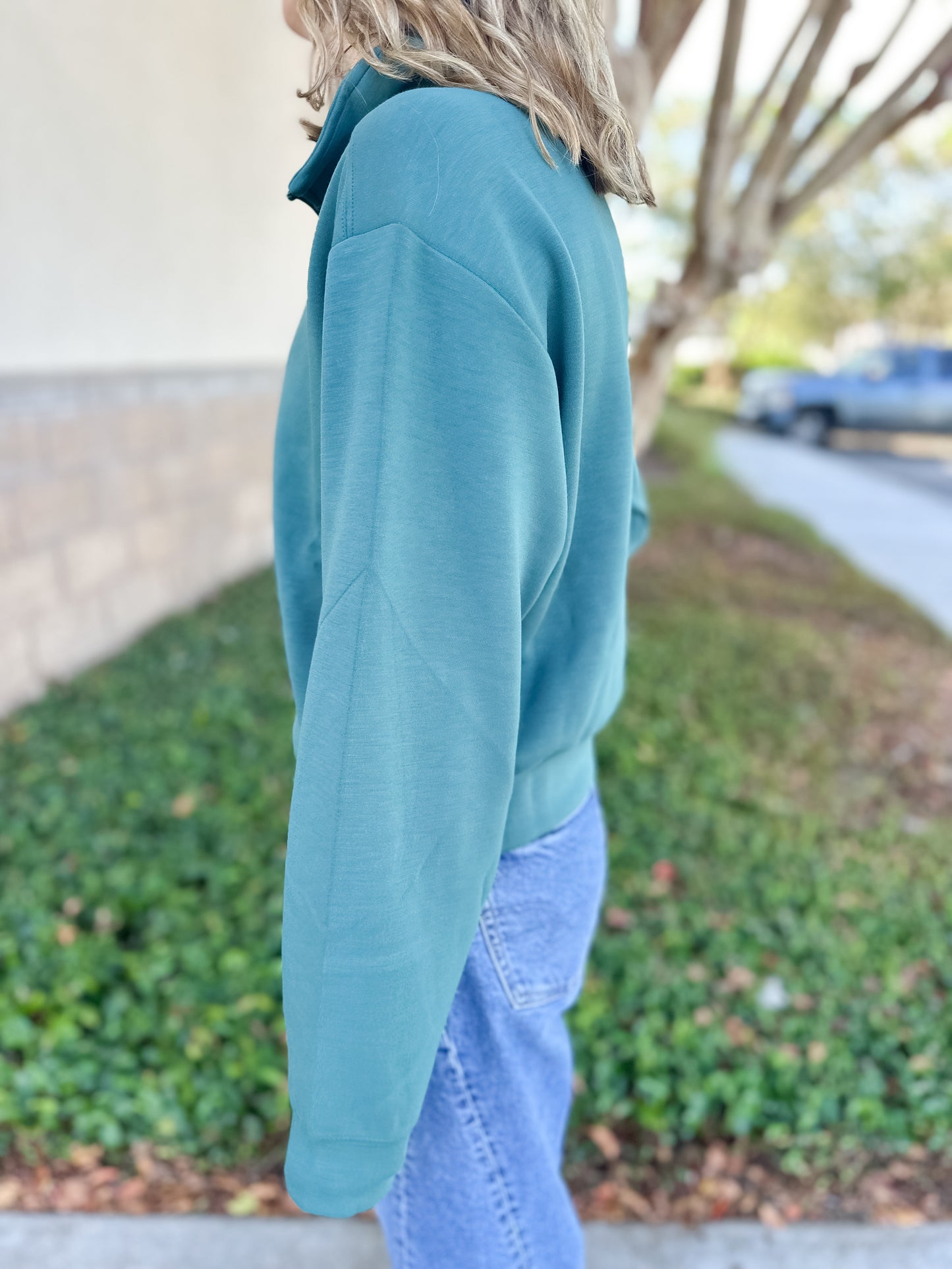 Simply Pullover Quarter Zip - Jade