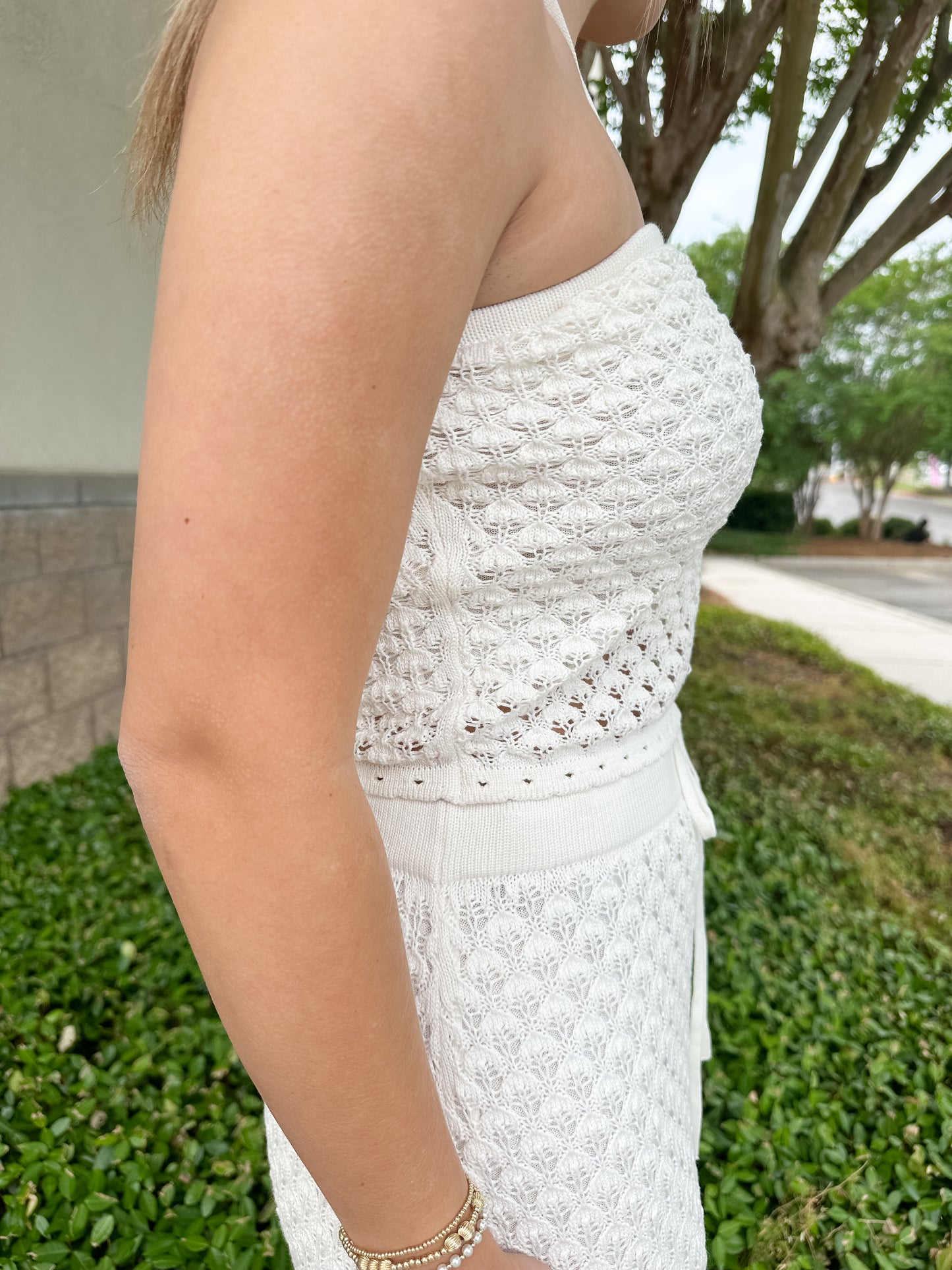 Windswept Crochet Top - Cloud