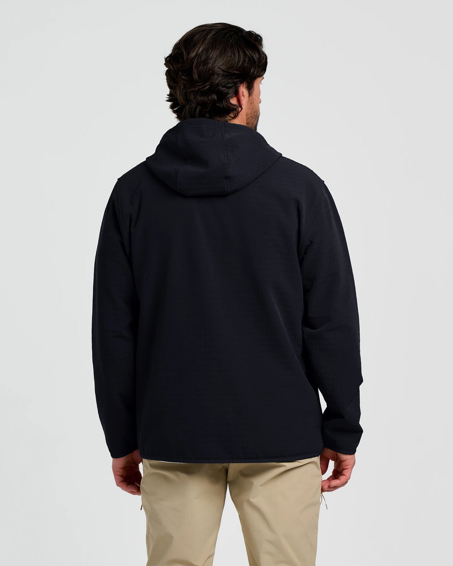 FreeFly Men’s Gridback Fleece Anorak Hoodie - Black