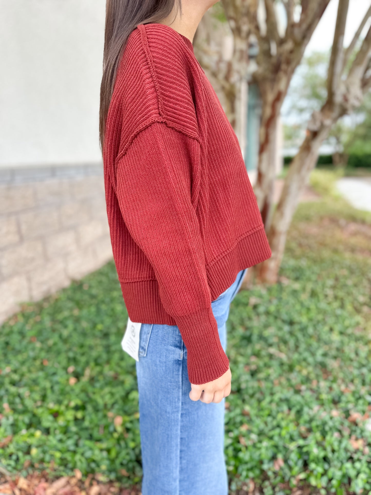 Courtney Ribbed Sweater - Rust