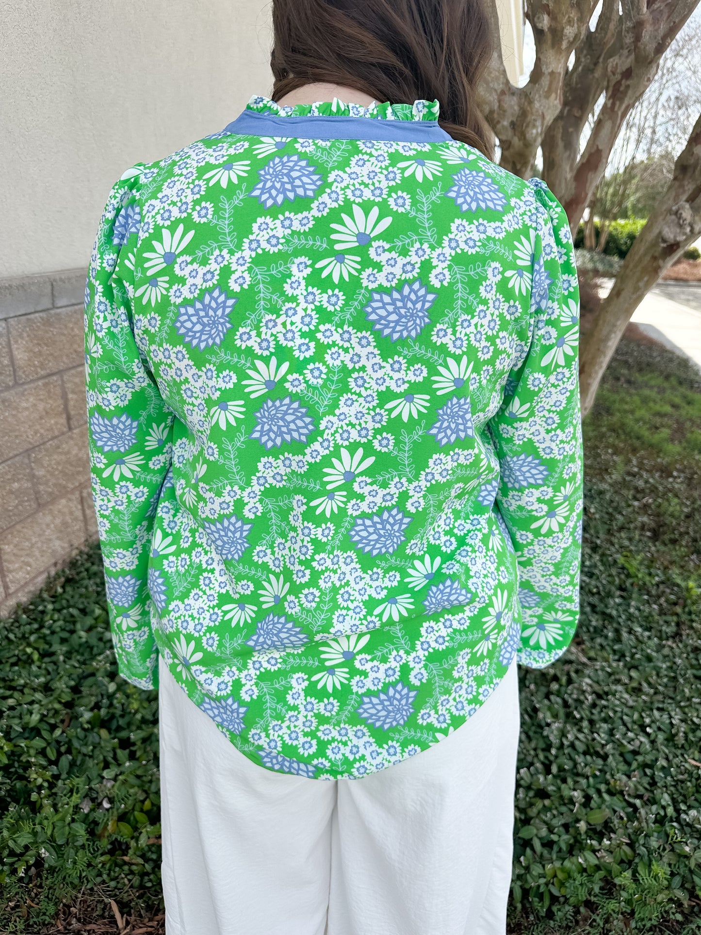 Gianna Top - Daisy Chain Green