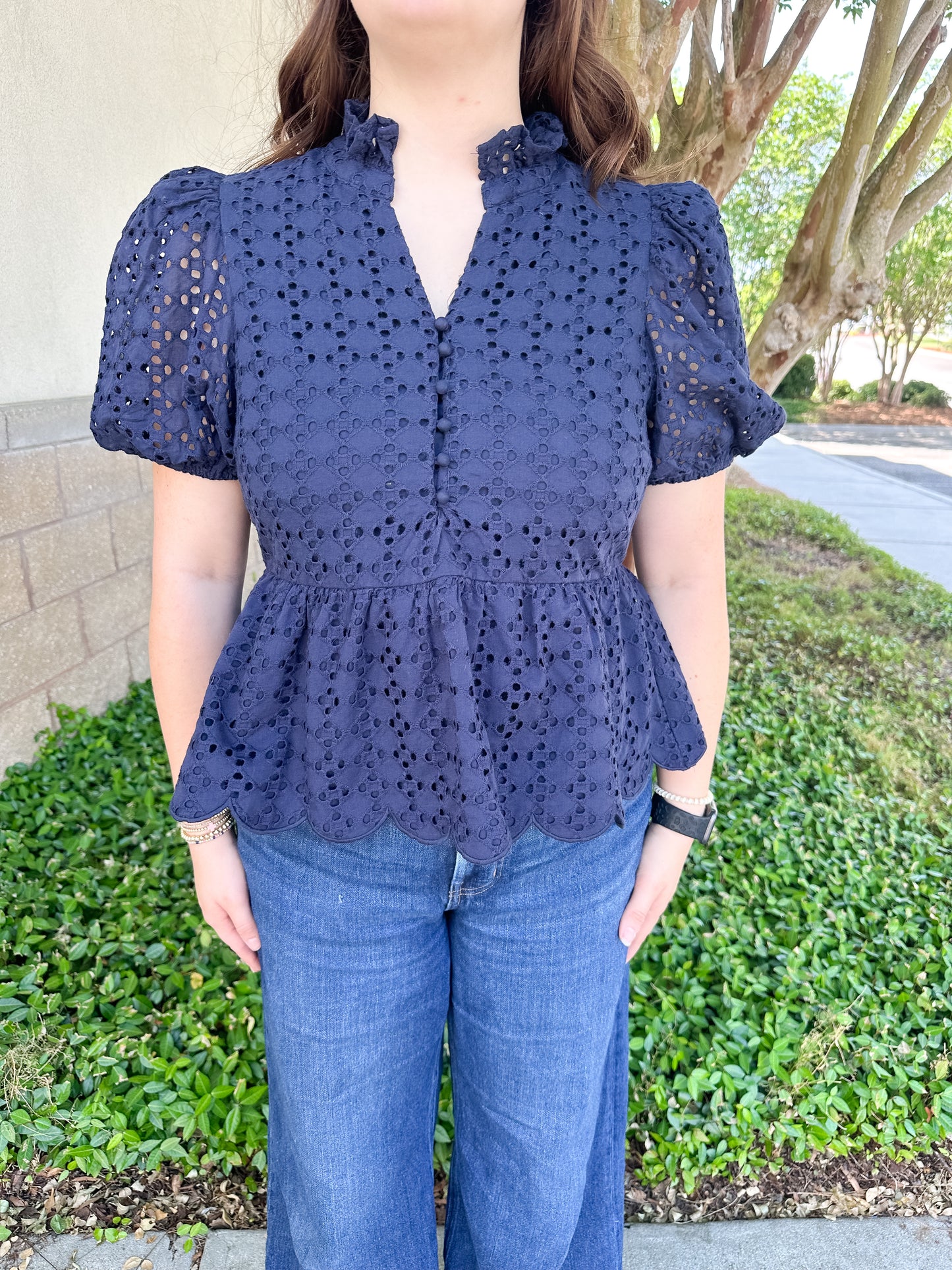 Elise Eyelet Top