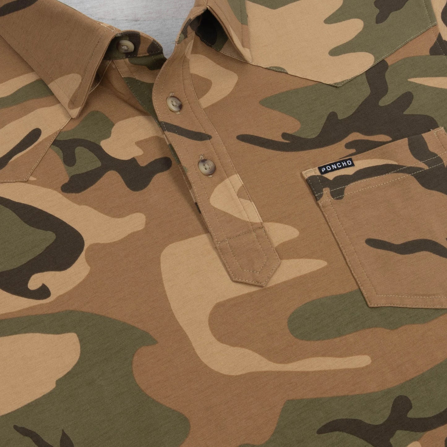Poncho Men’s “The Bird Bag” Regular Pima Cotton Polo - Light Original Camo