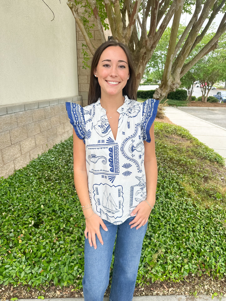Seaside Ruffle Top