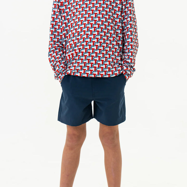 Burlebo Youth Everyday Short - Deep Water Navy - Mayan Pocket