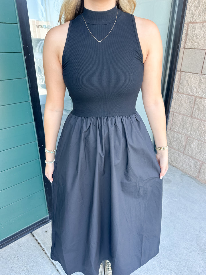 Megan Mock Maxi Dress - Black