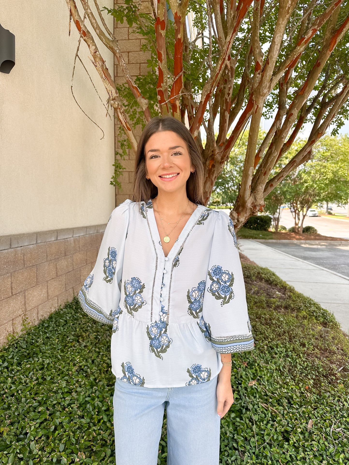 Monroe Top - Fable Floral Blue