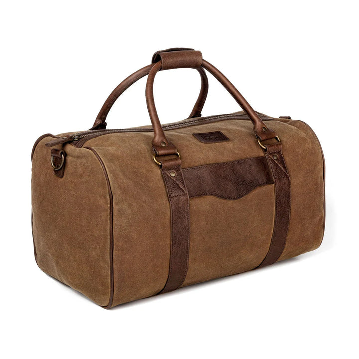 Mission Mercantile Campaign Waxed Canvas Medium Field Duffle Bag - Smoke Brown