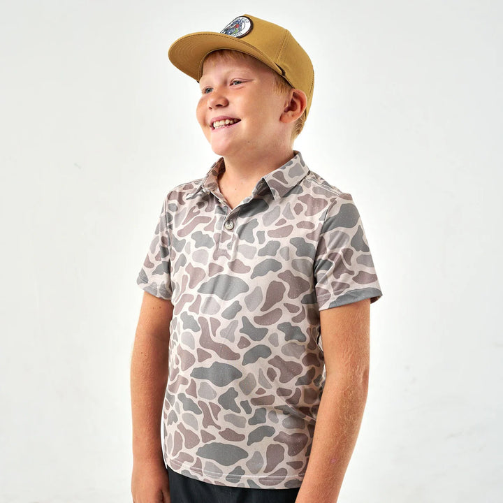 Burlebo Youth Performance Polo - Classic Deer Camo