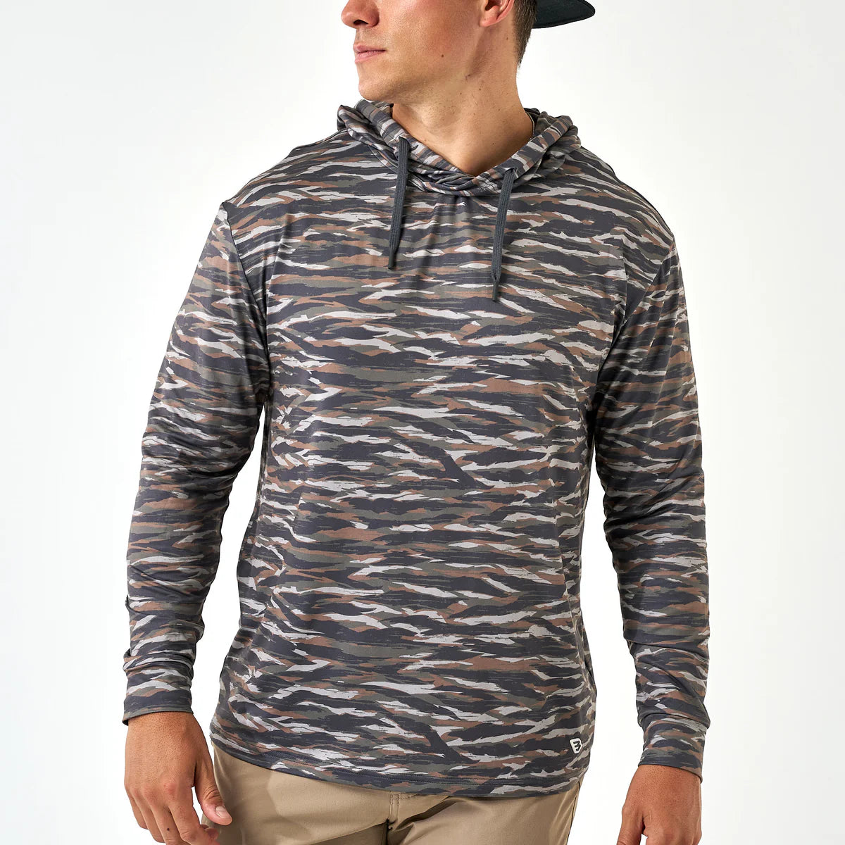 Burlebo Men’s Performance Hoodie -  Tiger Stripe Camo - Wetland