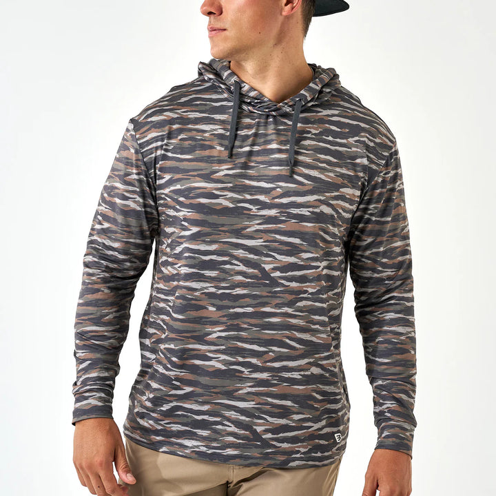 Burlebo Men’s Performance Hoodie -  Tiger Stripe Camo - Wetland