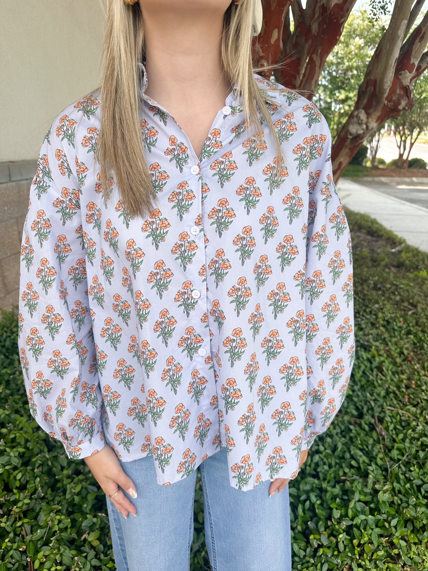 Callie Floral Poplin Top