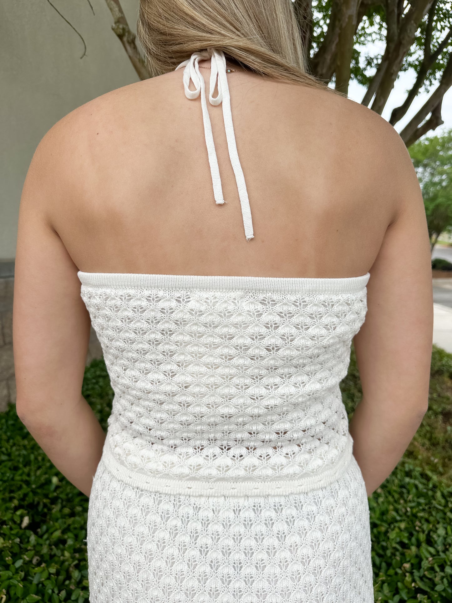 Windswept Crochet Top - Cloud