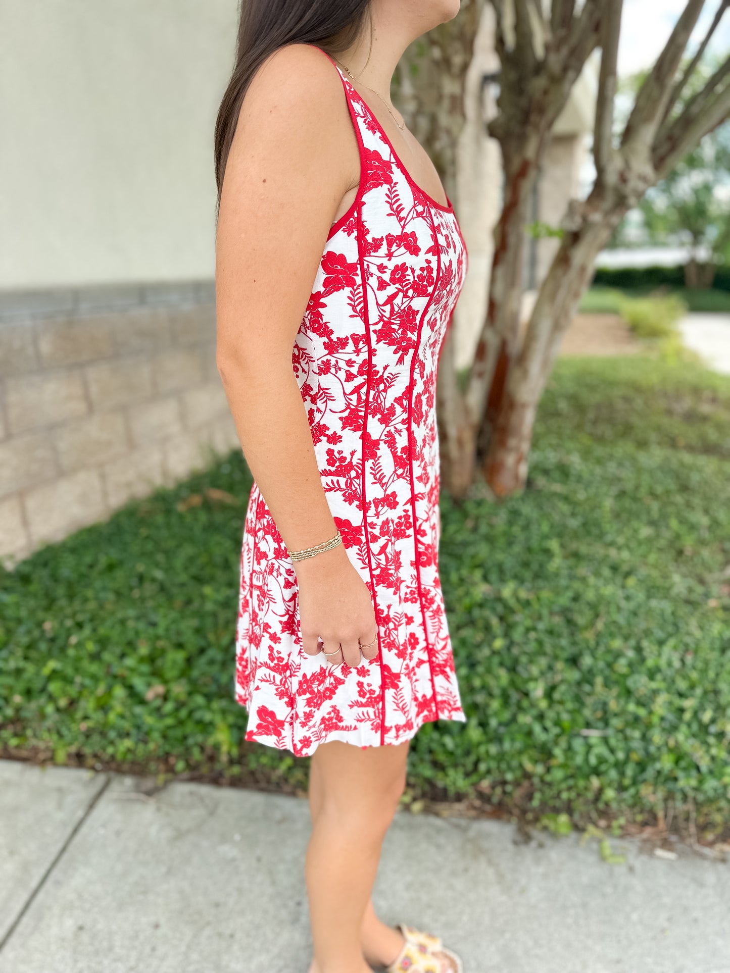 Scarlet Bloom Mini Dress