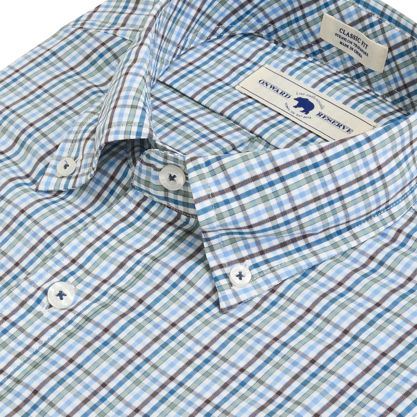 Onward Reserve Dunlin Classic Fit Performance Button Down - Chocolate
