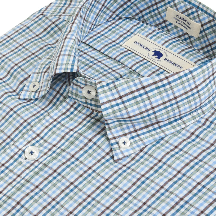 Onward Reserve Dunlin Classic Fit Performance Button Down - Chocolate