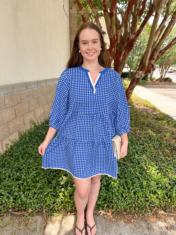 Cooper Dress - Gingham Blue