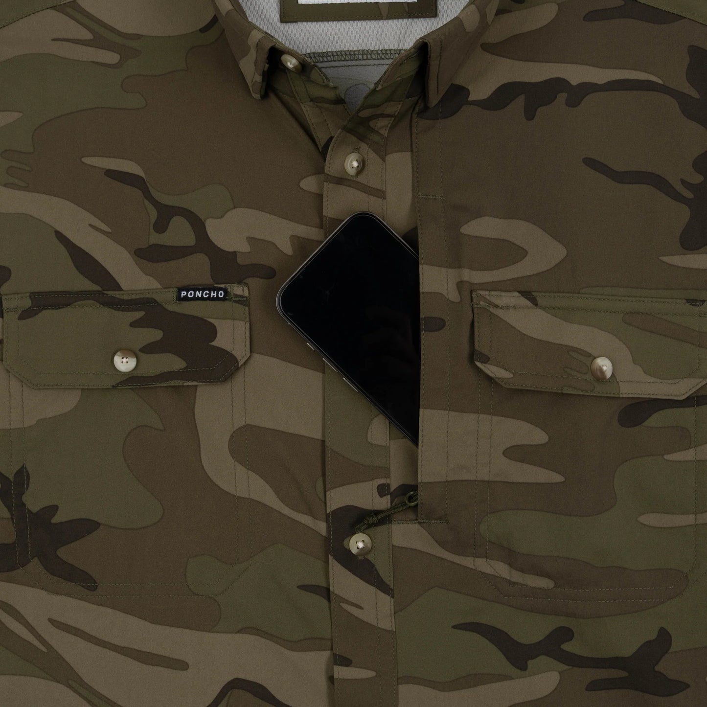 Poncho Men’s “The Arroyo” S/S Slim Shirt - Dark Camo