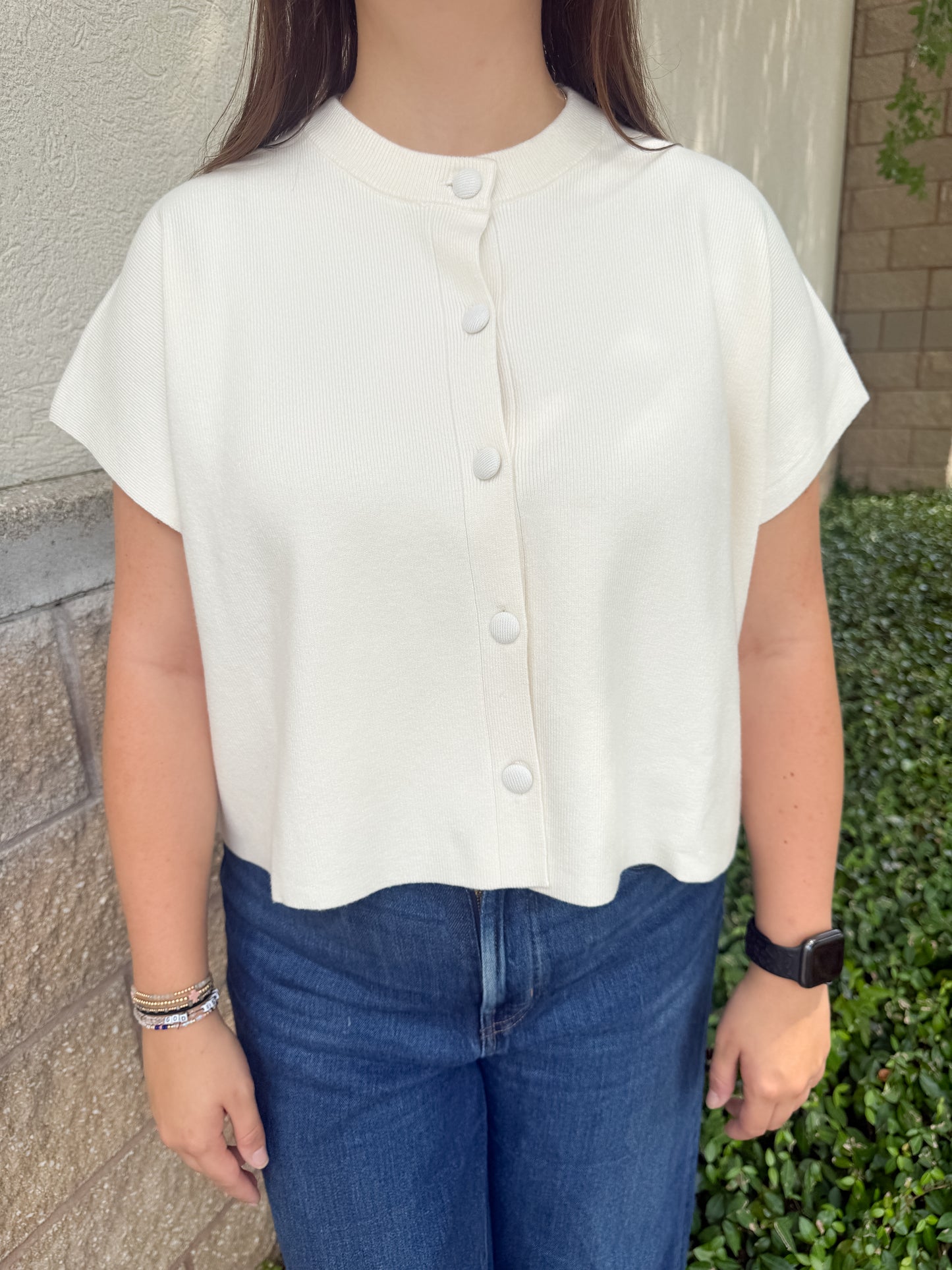 Heather Button Sweater
