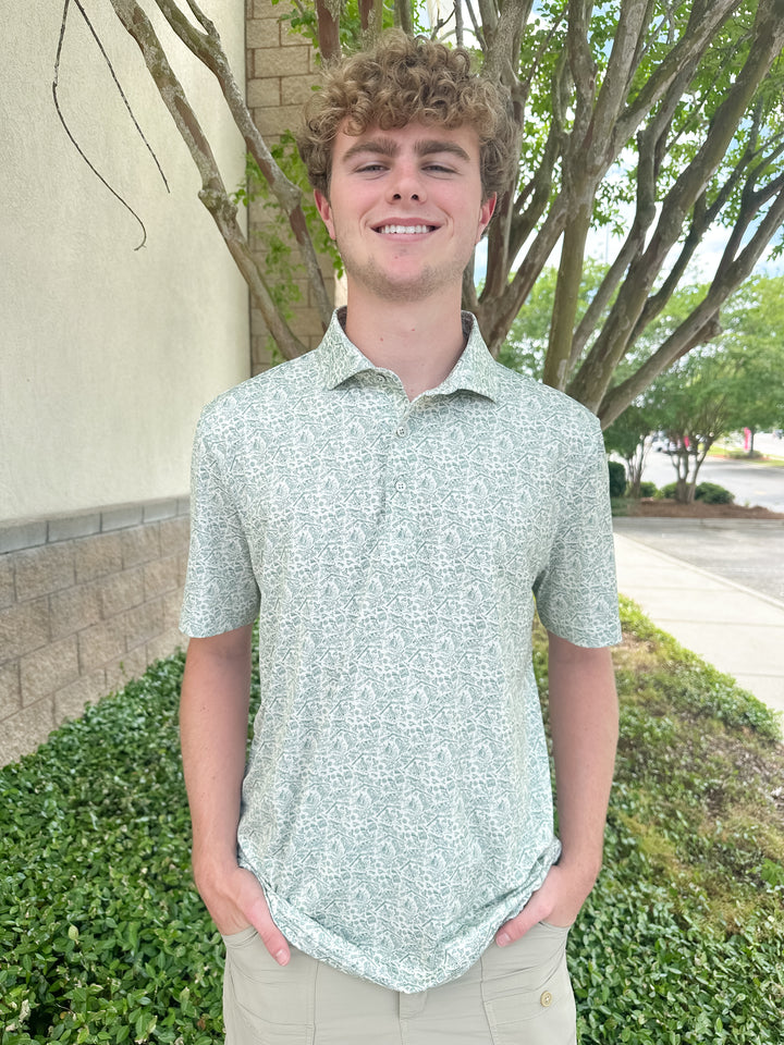 SPC Men’s Pointer Pattern Performance Polo - Cloud Cream