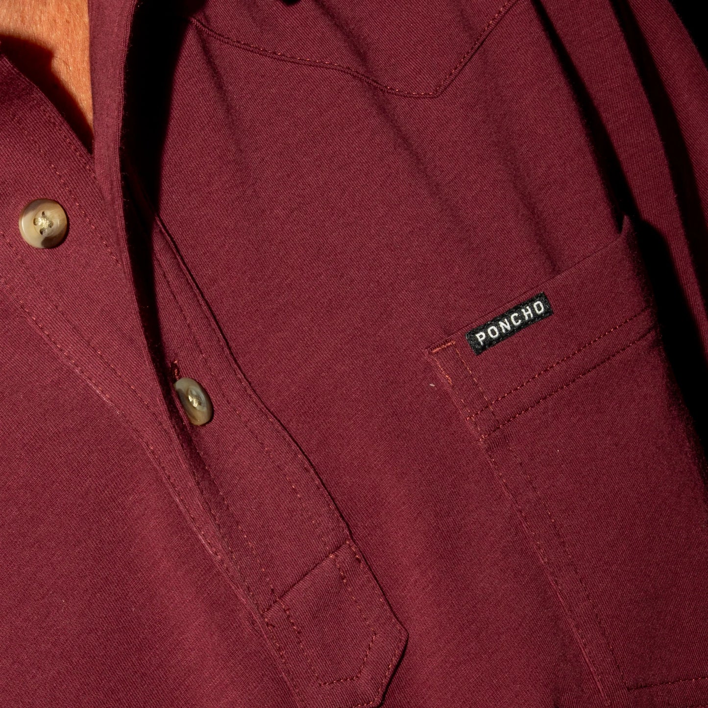 Poncho Men’s “The Gridiron” Slim Pima Cotton Polo - Maroon