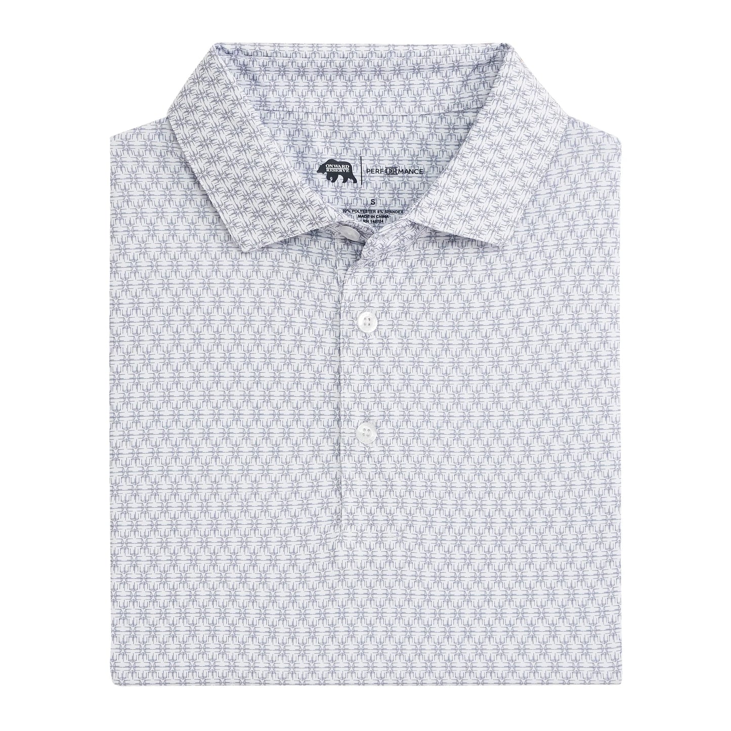 Onward Reserve Tents Printed Performance Polo - White